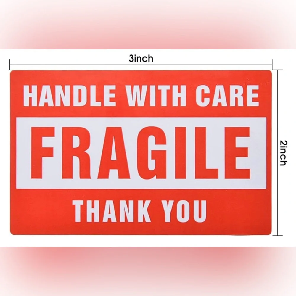 Fragile Handle With Care Red Sticker - Home Office